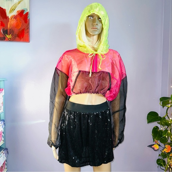 Sheer neon windbreaker - Picture 3 of 15